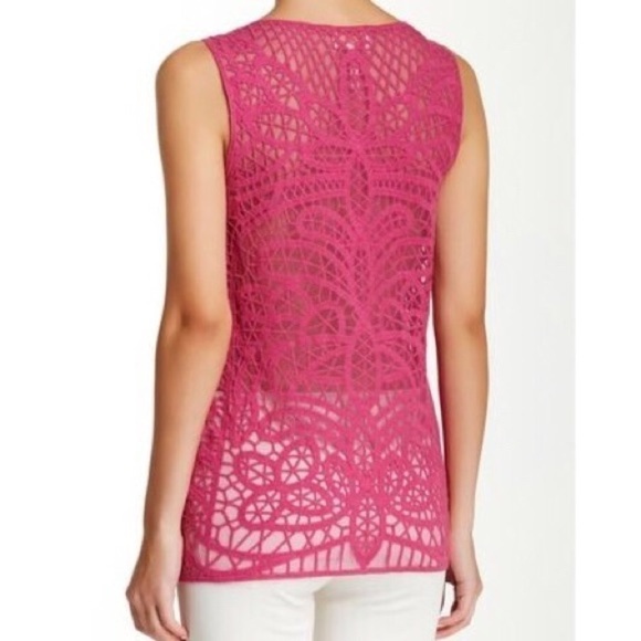 LAUNDRY by shelli segal embroidered mesh shell - Picture 2 of 6